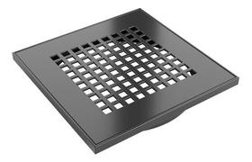 Kit Ralo Tampa Inox 304 + Base 10x10 Cm Square Preto