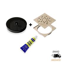 Kit Ralo10x10cm Grelha e Porta Grelha Grade AntiInsetos Adesivo fixador Kit Ralo10x10cm Grelha e Porta Grelha Grade AntiInsetos Adesivo fixador