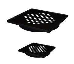 Kit Ralos Inox 304 + Base Tradicional Pretos 15x15 E 10x10