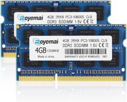 Kit RAM D DUOMEIQI PC3-10600 DDR3 1333 de 8 GB (2x4 GB) 204 pinos e 1,5 V Kit RAM D DUOMEIQI PC3-10600 DDR3 1333 de 8 GB (2x4 GB) 204 pinos e 1,5 V