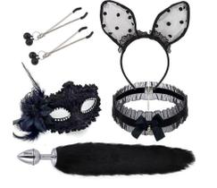 Kit Raposa Tiara Grampos Gargantilha Máscara Sexy Import
