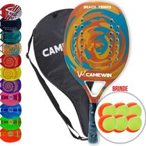 Kit Raquete Beach Tennis Camewin Ultra Leve Nova + 06 bolinhas