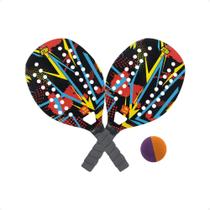 Kit Raquete Beach Tennis de Praia com Bolinha Vermelho BT100 - BEL 480604 Kit Raquete Beach Tennis de Praia com Bolinha Vermelho BT100 - BEL 480604