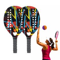 Kit Raquete Beach Tennis Red BT100 Bel Iniciante Lazer Praia