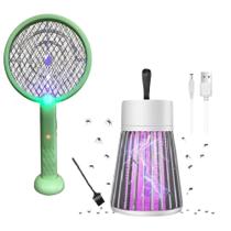 Kit Raquete Com Luminária Repelente de Mosquitos Elétrico