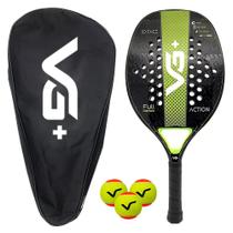 Kit Raquete de Beach Tennis Action Full Carbon Verde com 3 Bolas e Bolsa de Transporte Vg Plus Kit Raquete de Beach Tennis Action Full Carbon Verde com 3 Bolas e Bolsa de Transporte Vg Plus