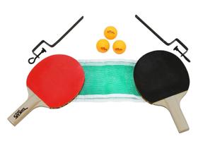 Kit Raquete de PING PONG com 2 Raquetes, 3 Bolas e Rede