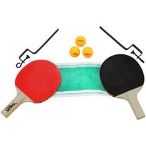 Kit Raquete de PING PONG com 2 Raquetes, 3 Bolas e Rede