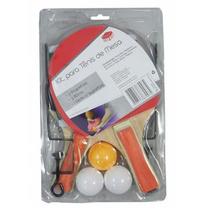 Kit raquete de ping pong com 2 unidades + 3 bolinhas + suporte + rede