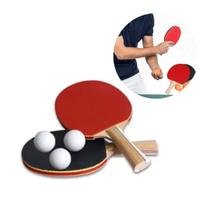 Kit Raquete Ping Pong Tênis Mesa + 3 Bolinhas