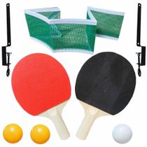 Kit Raquete Pingo Pong Tênis De Mesa + 3 Bolinhas + Rede - CIM