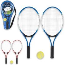 Kit Raquete Tênis com 2 Raquetes Bola e Capa com Alça Kit Raquete Tênis com 2 Raquetes Bola e Capa com Alça