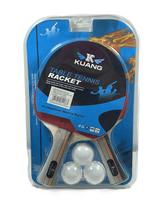 Kit Raquete Tenis De Mesa com duas raquetes e 3 bolinhas