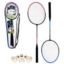 Kit Raquetes Badminton Completo Bolas Petecas Bolsa - Polisport
