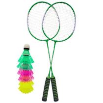 Kit Raquetes Badminton Convoy Sport Verde + 6 Petecas P/ Treinos E Jogos Kit Raquetes Badminton Convoy Sport Verde + 6 Petecas P/ Treinos E Jogos