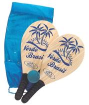 Kit Raquetes De Praia - Frescobol Bola Borracha + Bolsa