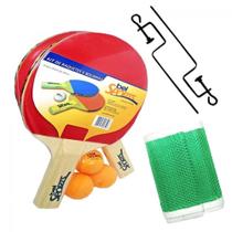 Kit Raquetes para Ping Pong com Suporte + Rede + 3 Bolinhas Bel