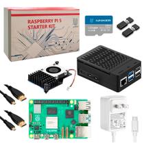 Kit Raspberry Pi5 8gb 64bit 5.0v Case Cooler CartãoSD 128GB Pi5 Uniker