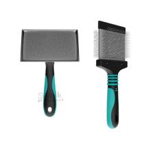 Kit Rasqueadeira Reta Grande c/ Bolinha Azul e Rasqueadeira Flexível Pinos Longos Macio Azul Propetz Kit Rasqueadeira Reta Grande c/ Bolinha Azul e Rasqueadeira Flexível Pinos Longos Macio Azul Propetz