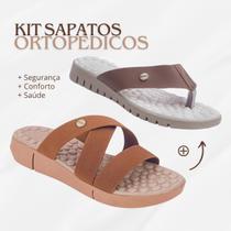 Kit Rasteira Uniflex + Sandália Elástico Ortopedica