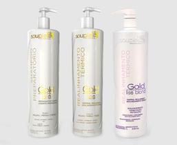 Kit Realinhamento Gold Liss Soupleliss+ Gold liss Blond 3x1