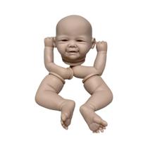Kit Realista Pintado e Sem Pintar Renascer Baby Doll, Sorriso DIY Artesanal, Vivienne, 18"