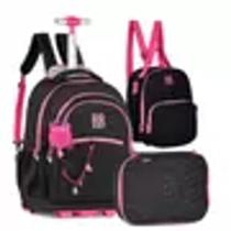 Kit rebecca bb mochila de carrinho/estojo/lancheira rb24023 PRETA Rebecca Bonbon