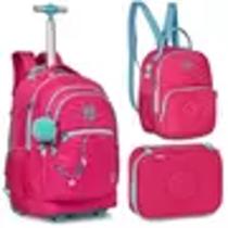 Kit rebecca bb mochila de carrinho/estojo/lancheira rb24023 ROSA - Rebecca Bonbon