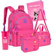 Kit Rebecca Bonbon Escolar Mochila Pompom Grande Linha Soft