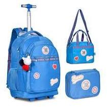 Kit Rebecca Bonbon Luxo Completo - Mochila de Carrinho RB24001 + Lancheira RB24002 + Estojo Box RB24003