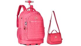 Kit Rebecca Bonbon Mochila 2Em1 Costas E Rodas + Lancheira