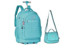 Kit Rebecca Bonbon Mochila 2em1 Costas e Rodas + Lancheira