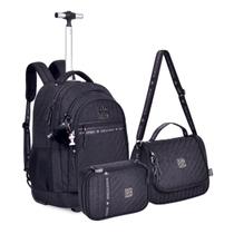 Kit Rebecca Bonbon Mochila C/ Rodinhas + Lancheira Térmica E Estojo Box Escolar - Clio