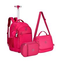 Kit Rebecca Bonbon Mochila C/ Rodinhas + Lancheira Térmica E Estojo Box Escolar - Clio