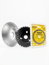 Kit Rebolo Bisel , Disco Moedor corte e Serra Circular Madeira Mdf carpintaria profissional