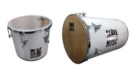 Kit rebolo e repique madeira samba music branco phx Kit rebolo e repique madeira samba music branco phx