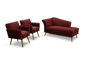 Kit Recamier + 2 Poltronas Para Decoração Recepção Clinica Estética Noivas Sala Estar Iza