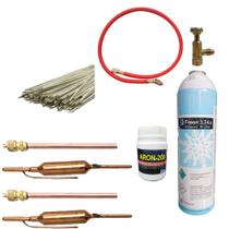Kit Recarga R134a Geladeira/freezers ,filtro, Schraeder Kit Recarga R134a Geladeira/freezers ,filtro, Schraeder