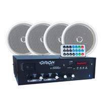Kit Receiver Bluetooth Som Ambiente + 4 Caixas De Embutir