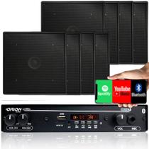 Kit Receiver Orion Slim 1002 + 8 Arandela Quadrada Preta 55w