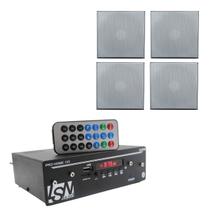 Kit Receiver Pro Home 120 + 4 Arandelas Quadrada Coaxiais Kit Receiver Pro Home 120 + 4 Arandelas Quadrada Coaxiais
