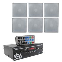 Kit Receiver Pro Home 120 + 6 Arandelas Quadrada Coaxiais Kit Receiver Pro Home 120 + 6 Arandelas Quadrada Coaxiais