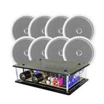 Kit Receiver Rca + 4 Pares Arandelas Som Coaxial 70w Branco Kit Receiver Rca + 4 Pares Arandelas Som Coaxial 70w Branco