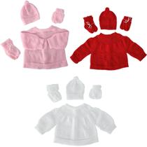kit recém nascido com 12 peças casaquinho, gorro, luvinha e sapatinho de tricô cordão kit recém nascido com 12 peças casaquinho, gorro, luvinha e sapatinho de tricô cordão