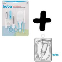 Kit Recem Nascido Cuidados Bebê + Aspirador Nasal Buba Azul