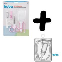 Kit Recem Nascido Cuidados Bebê + Aspirador Nasal Buba Rosa Kit Recem Nascido Cuidados Bebê + Aspirador Nasal Buba Rosa