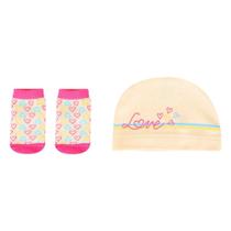 Kit Recém-Nascido Pimpolho Gorro + Meia Feminino Kit Recém-Nascido Pimpolho Gorro + Meia Feminino