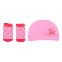 Kit Recém-Nascido Pimpolho Gorro + Meia Feminino Kit Recém-Nascido Pimpolho Gorro + Meia Feminino