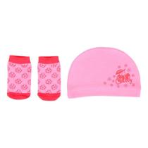 Kit Recém-Nascido Pimpolho Gorro + Meia Feminino Kit Recém-Nascido Pimpolho Gorro + Meia Feminino