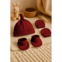 Kit Recém Nascido Touca Luva E Sapatinho Suedini Macio 422